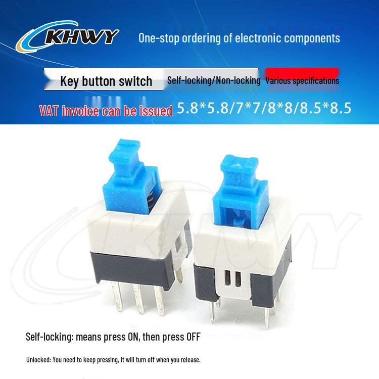 Multi-Spec Self-Locking Switch: Single/Double Row, 3/6 Pins, Sizes 5.8*5.8, 7*7, 8*8, 8.5*8.5MM