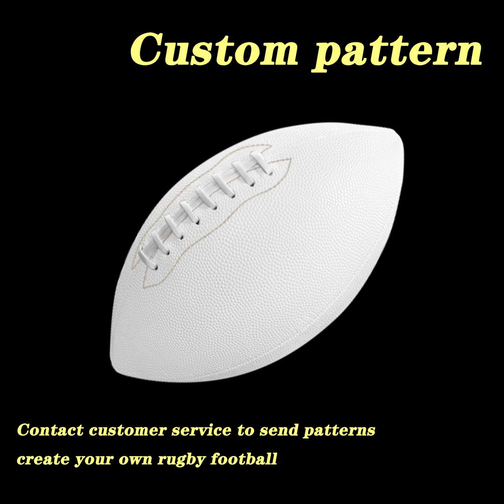 Color American Football Rugby Non-Slip Leather Rubber Adult Youth Sports Ball Training Game Custom Pattern Color Rugby Ball