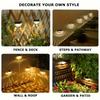 Solar Deck Lights,Solar Powered Fence Lights Dusk To Dawn LED Wall Light Outdoor Lighting Decoration for Step Yard Stair Patio Garden Warm Light