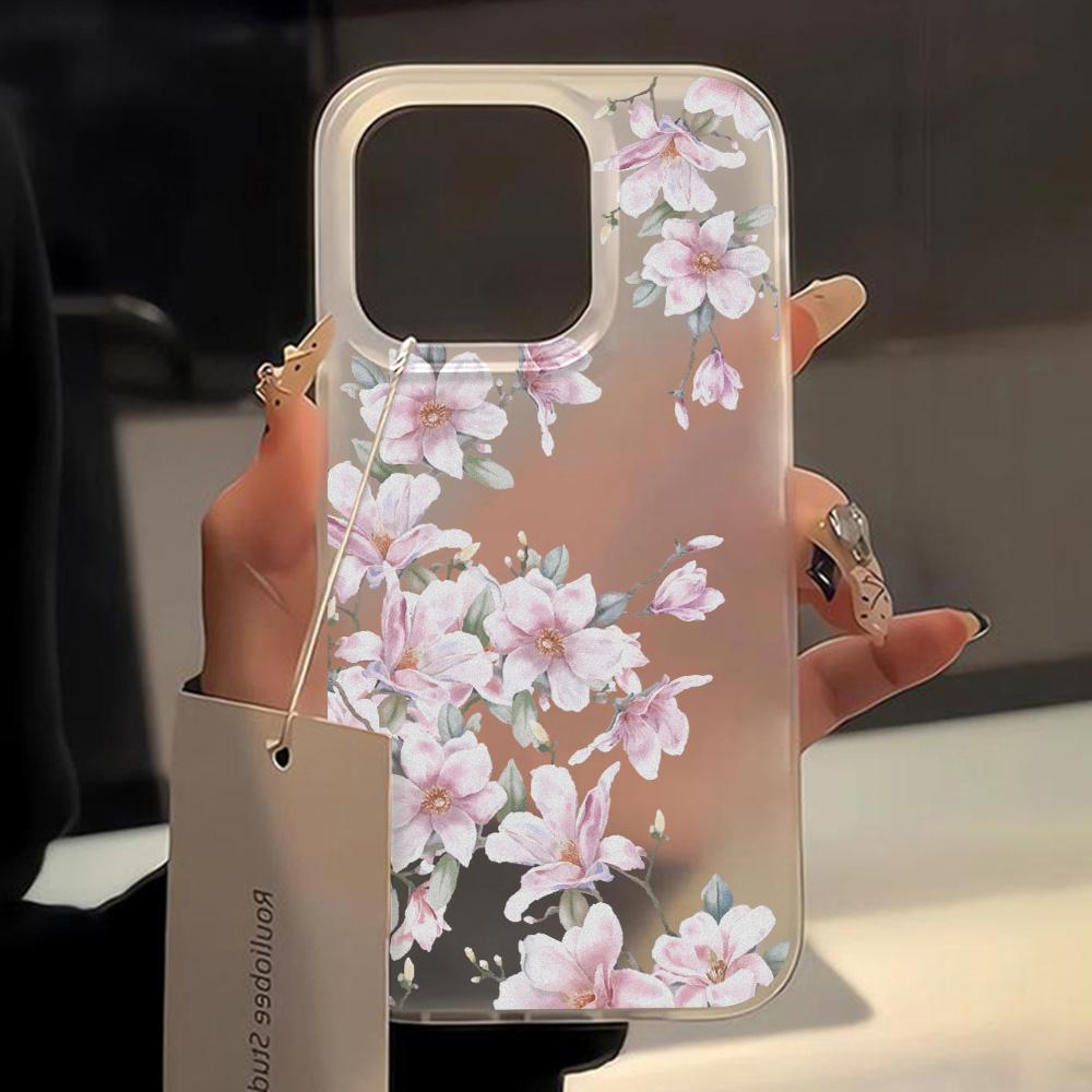 Flower Clear Phone Case For iPhone 15 16 Pro Max Case iPhone 13 11 12 14 Pro Max Plus 12 13 Mini Shockproof Silicone Soft Cover