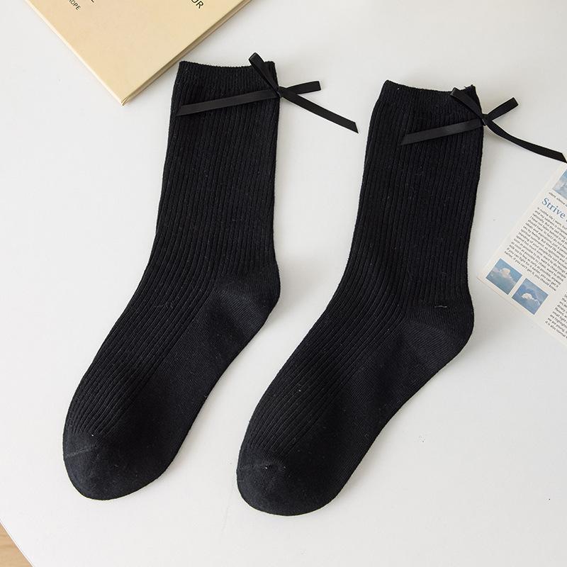 Ladies Spring and Summer Bows Are Versatile Ballet Wind Drum Stack Socks