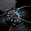 Watches Mens Fashion Calendar Watch Men Business Stainless Steel Mesh Belt Quartz Wrist Watch Male Clock Relogio Masculino