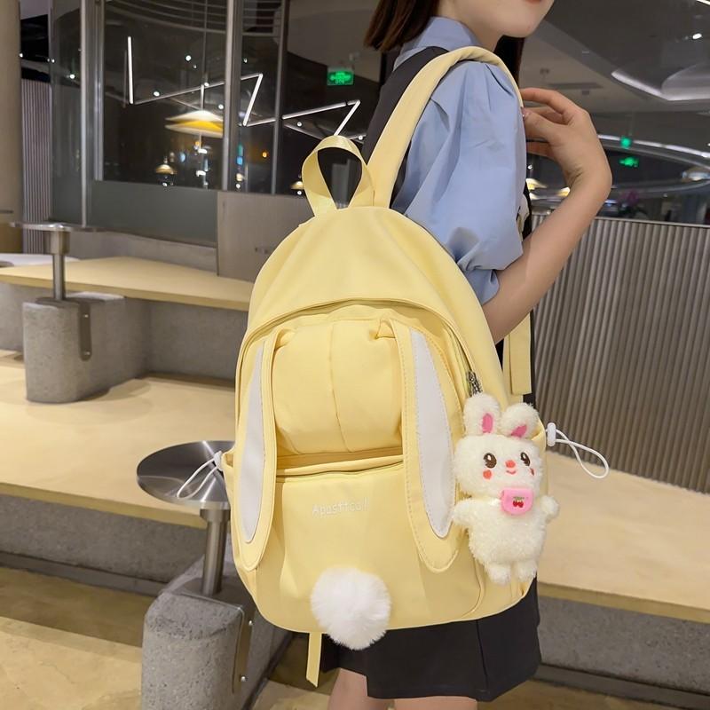 Student Schoolbag Girl's Cute Rabbit Ears Backpack Large Capacity Backpack