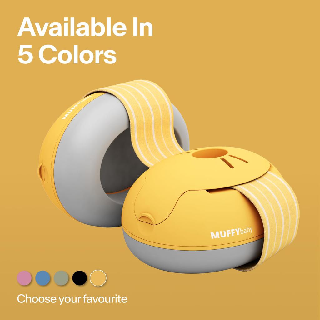 ALPINE HEARING PROTECTION MUFFY BABY CLASSIC YEL Earmuffs with and Noise Reduction for Babies Headband, Soundproofing,