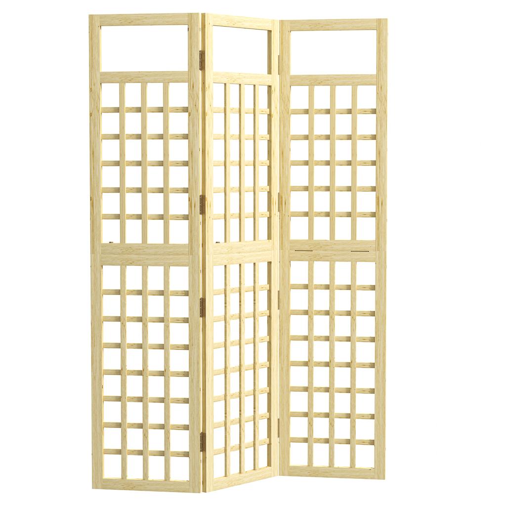 3-Panel Garden Privacy Screen, Freestanding Foldable Wooden Outdoor Divider/Trellis, Decorative Privacy Screen for Garden Patio, 120 X 170 Cm