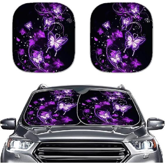 KEIAHUAN Customized Auto Front Window Visor Sun Shade Universal Windshield Sunshade for Car Truck SUV 2-Piece