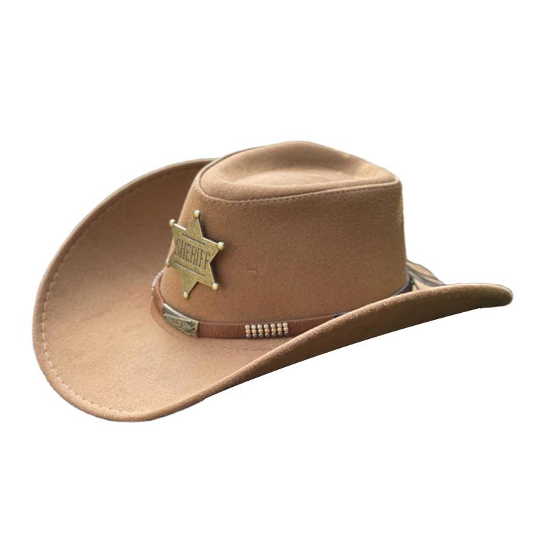 G-shaped rivet six-star western denim hat European and American men's and women's outdoor travel sunscreen sunshade mountaineering top hat