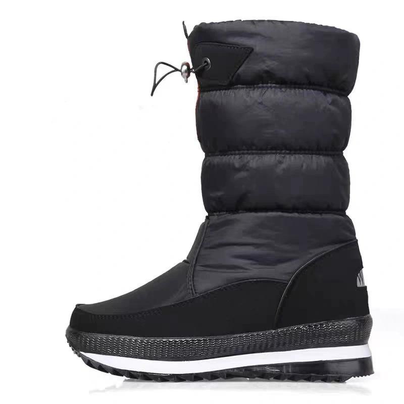 

Winter Thickened Warm Women s Multicolor Snow Boots Plus Velvet Non-slip High-tube Women s Cotton Shoes 36 чорний