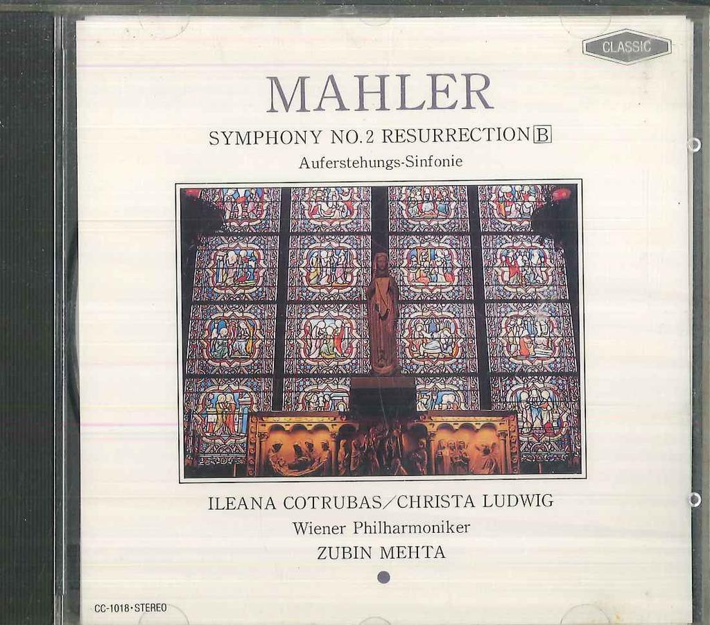CD ZUBIN MEHTA - Mahler Symphony No. 2 "Resurrection CC1018 NOT ON LABEL 1975 Japan Classical Used