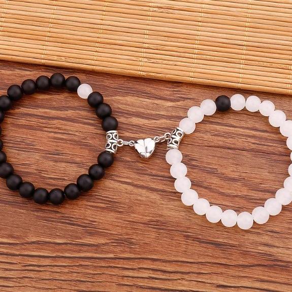 Magnetic Heart Attraction Beaded Bracelets for Women – Trendy Couple Jewelry Set