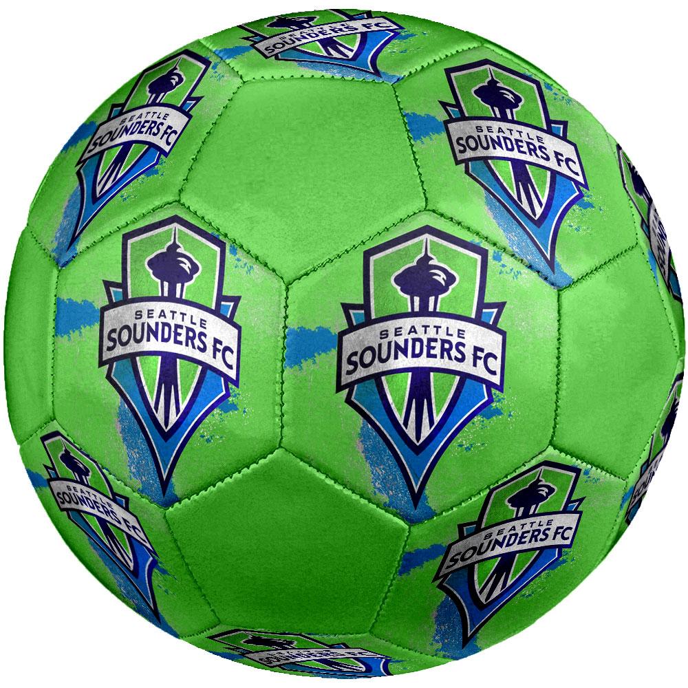 FC Seattle Sounders Size 5 Soccer Ball, Machine-Stitched PVC, Durable & High Bounce, All Ages Fit, fan merchandise, matches & outdoor use.