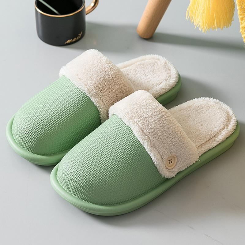 Fashion Indoor Women Warm Slippers Plush Soft Sole Women's Home Slippers Lightweight Couples Slippers Non-Slip Women's Shoes 2024 Female