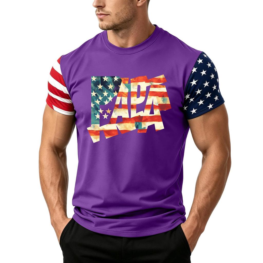 Men's Loose Fit Short Sleeve T Shirt American Flag Print Casual Summer Daily Wear Father's Day Independence Day Top