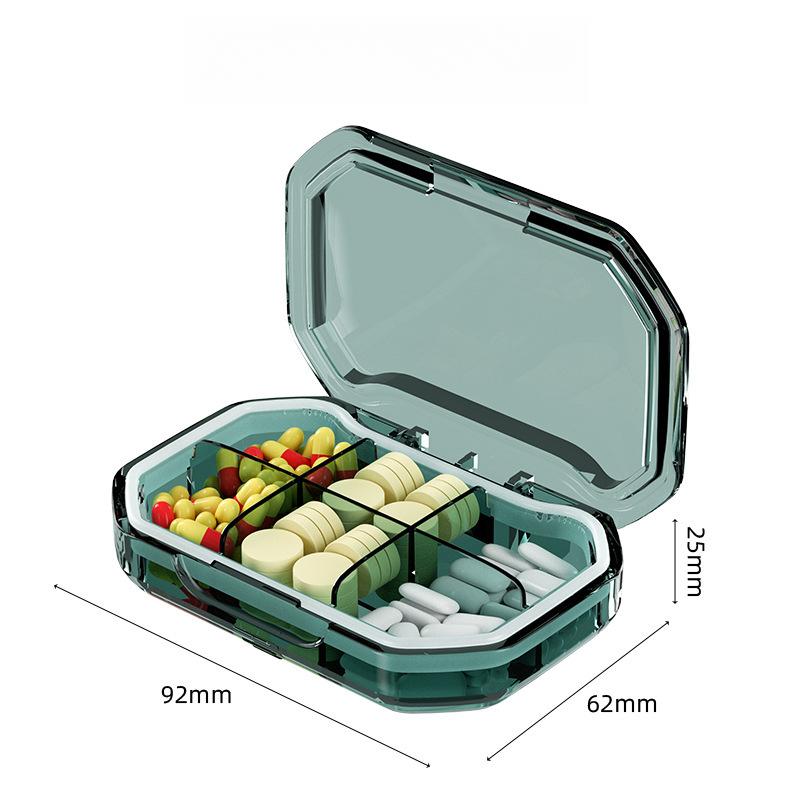 6 Grids Pill Storage Box Travel Medicines Storage Box Drug Separation Mini Portable Organizer Container With Seal Ring