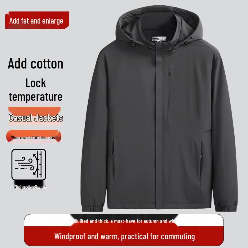 

Dibinze Men s Plus Size Warm Padded Jacket with Detachable Hood 4XL