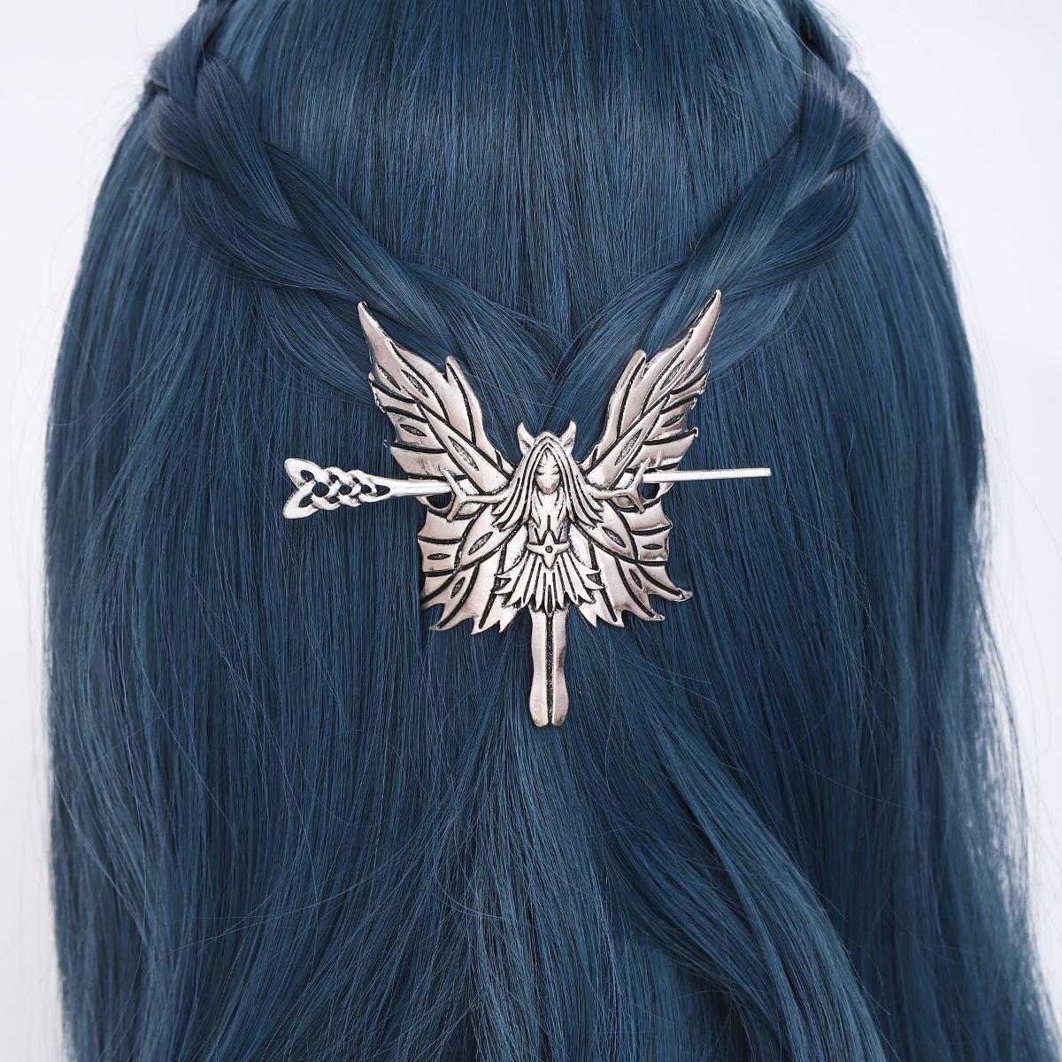 Заколка для волос «Узел викинга» с бабочкой и феей - Праздничный аксессуар в норвежском стиле