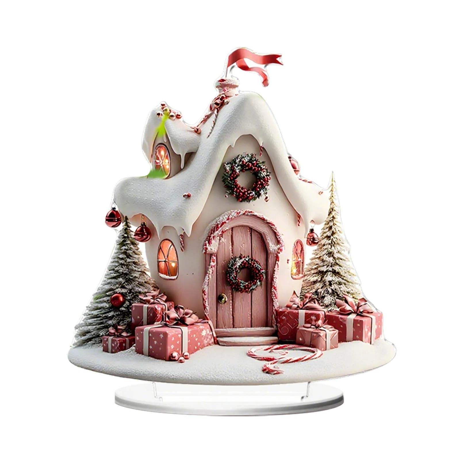 

2D Flat Acrylic Christmas Color Gift Christmas Tree Home Living Room Holiday Desktop Decoration Assembly Props One Size