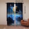 Set Of 2 Starry Night Galaxy Curtains Aesthetic Art Popular Cosmic Planet Suitable Bedroom Living Room Curtain Polyester Perfect For Sitting