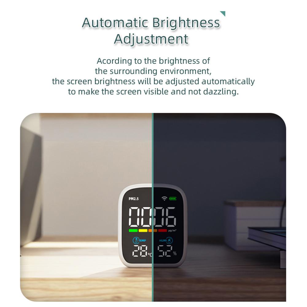 Portable LCD Air Quality Meter 3 In 1/8 In1 WiFi PM1.0 PM2.5 PM10 CO2 TVOC HCHO Temperature and Humidity Tester with Voice Alarm