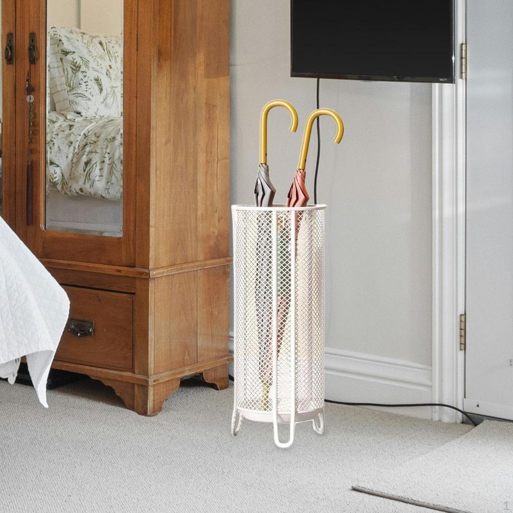 Umbrella Stand Bucket Decorative Space Saving Stable Metal Holder Rack for Home Office