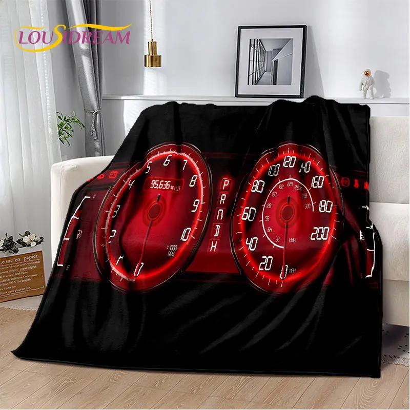 3D Racing Car Dashboard Soft Plush Quilt Blanket,Flannel Blanket Throw Blanket for Living Room Bedroom Bed Sofa Picnic Cover