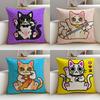 Auspicious FFortune Cat PopS Cushion Cover Pcs Linen Throw Pillow Covers x x Modern Home Decor