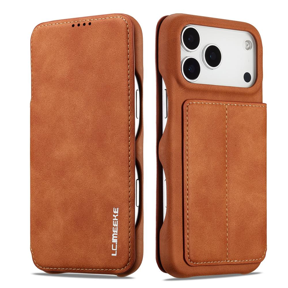 

Кожаный чехол-книжка с магнитной застежкой для iPhone 17 16 Pro Max Air 15 14 Plus 13 12 11 Pro Max Кошелек Слот для карт Подставка Обложка iPhone17 коричневый