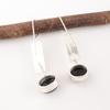 Black Tourmaline Gemstone 925 Stamped Silver Jewelry Handmade Boho Earrings 1.9" EE-168-28