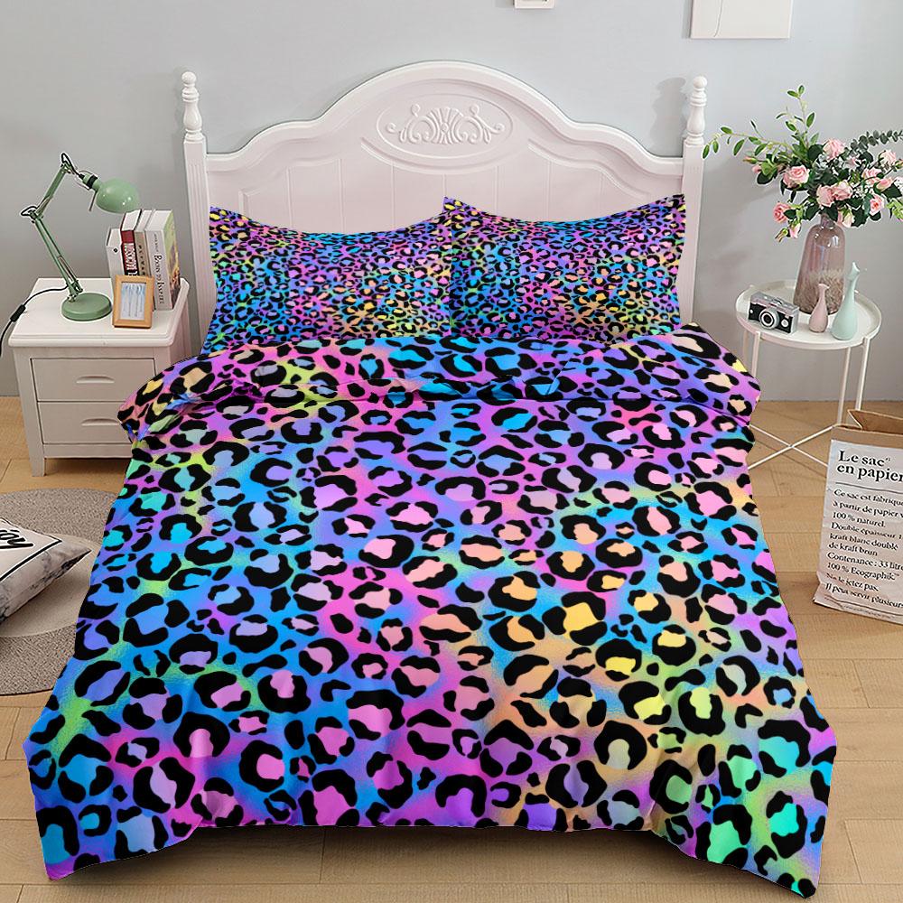 Fashion Glows Leopard Pattern Duvet Cover Set EU Single Double King US Twin Full Queen Size Bedding Set