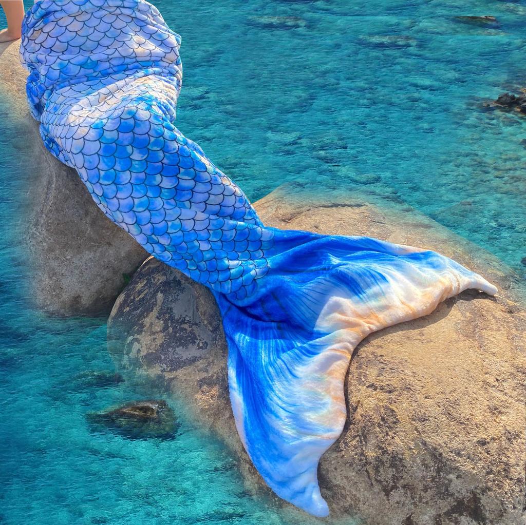 Girl Mermaid Sleeping Bag Flannel Soft Pajamas Mermaid Costume Role-playing Birthday Gift Outdoor Camping Portable Sleeping Bag