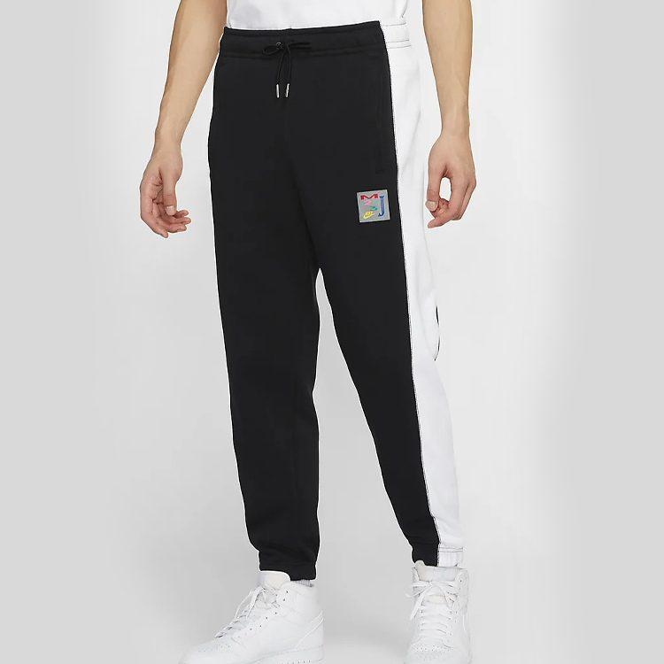 Jordan Multi Label Fleece Lined Thermal Cuffed Retro Sports Pants Knitted Sweatpants Men's Black CT6334-010