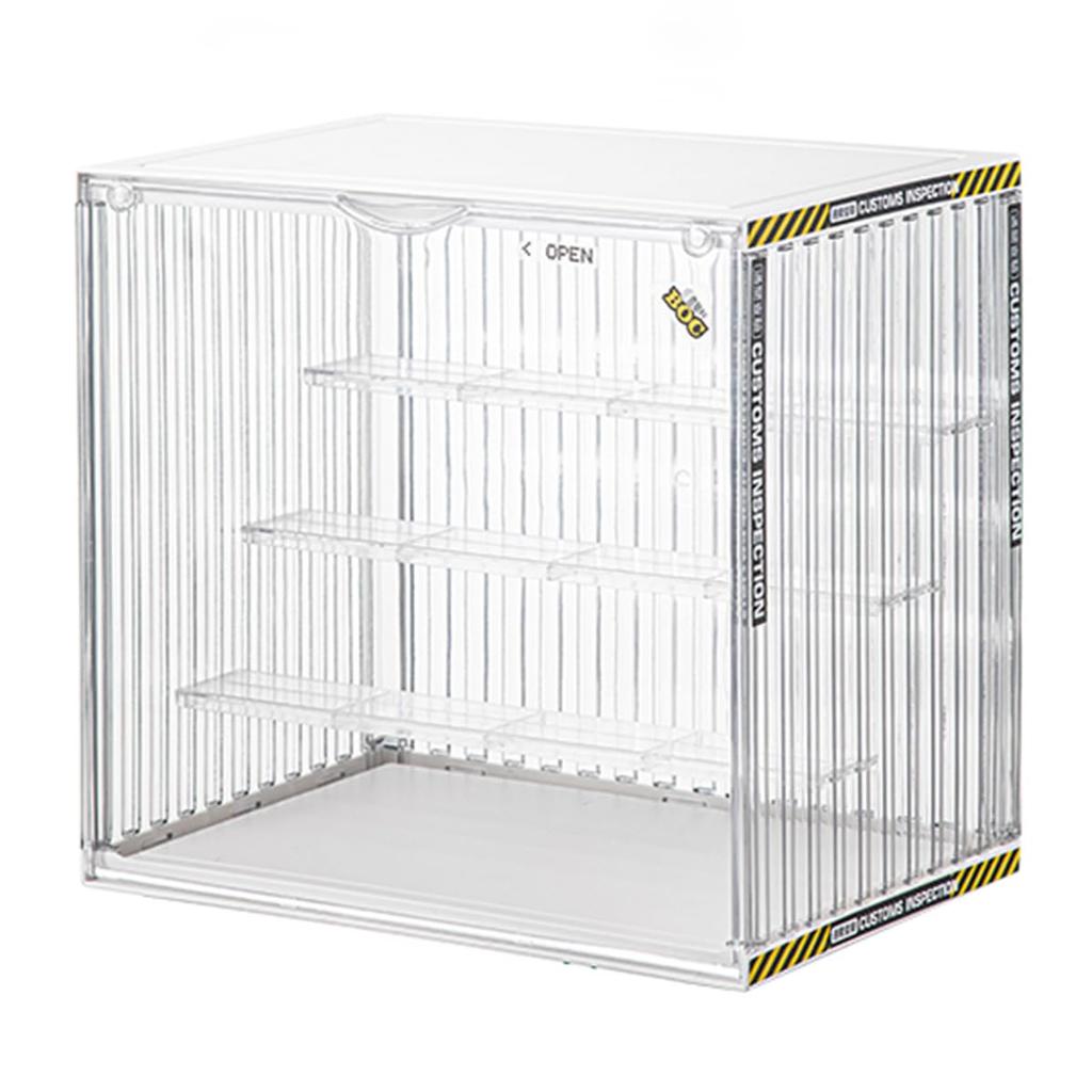 Duvinin Figure Case, Acrylic Display Case, Collection Case, Magnetic Door, Stackable, Assembled, Four-Tier Stage, Transparent