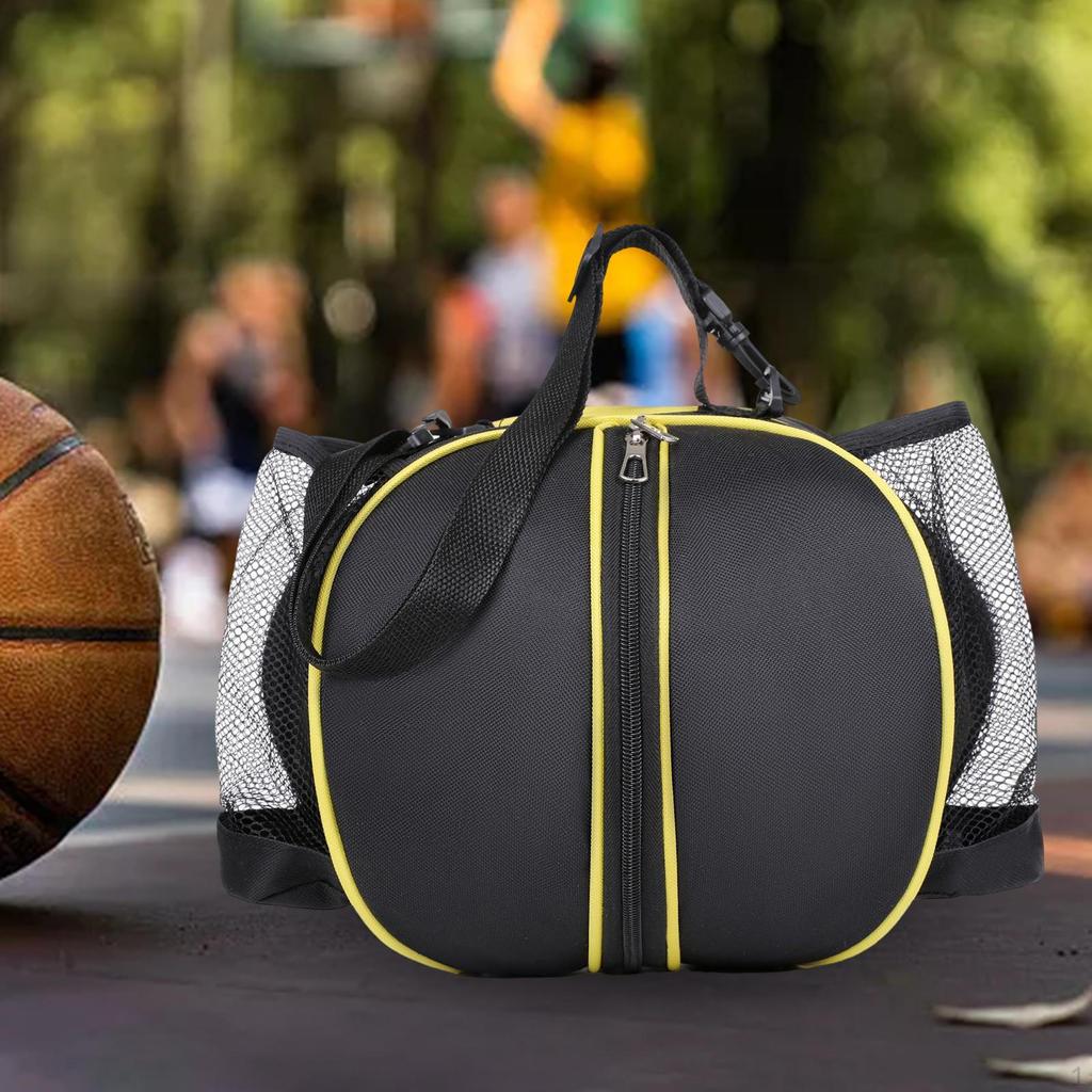 Basketball Tote Bag with Adjustable Strap And Mesh Pockets