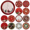 Christmas Tree Skirt with 2D Embroidered Look and Digital Print for Festive Holiday Home Decor