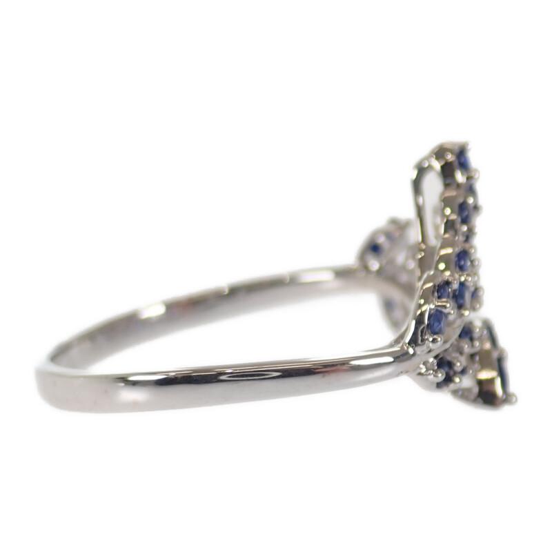 no brand  #14(JP Size) ring blue K18 white gold Women