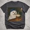 Malteser trinkt Bier Shirt, Lustiges weißes Hundememe T-Shirt, Bierliebhaber Geschenk, Malteserbesitzer Vintage T-Shirt, Albernes Scherz-Shirt