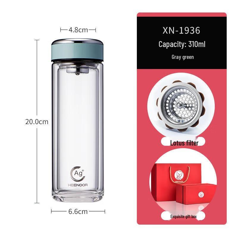 Cenno Double-Layer Antibacterial Glass Cup