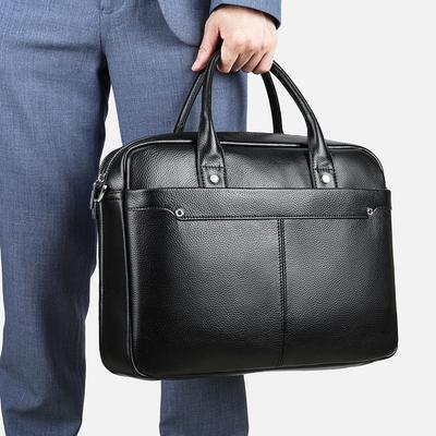 Head Layer Cowhide Briefcase Casual Business Men's Bag Leather Crossbody Bag Horizontal Computer Handbag