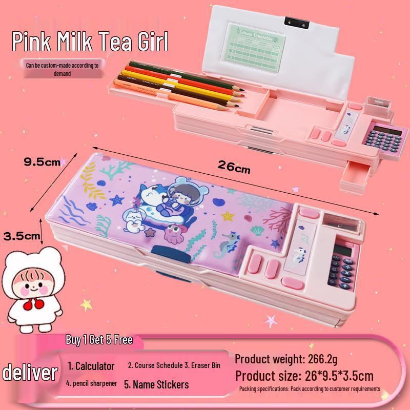 Multi-functional Cartoon Pencil Case - Large Capacity Stationery Organizer