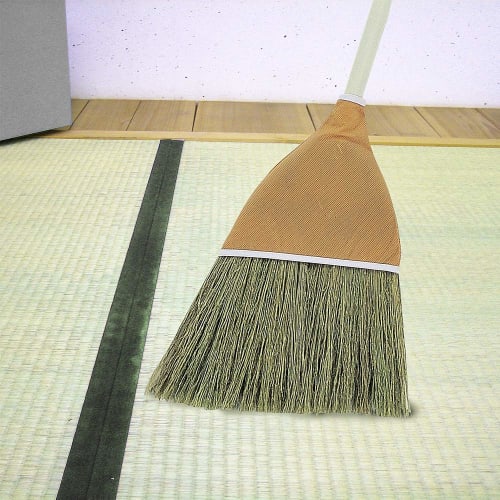 Azuma Industries Indoor Broom, Short Handle, 30cm Bristles, 80cm Total Length, Flexible Sweeping, Natural Fiber, Beige, MB103
