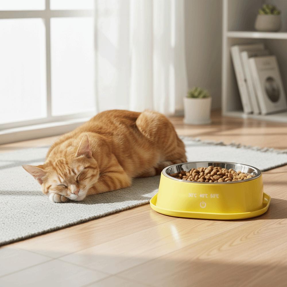 Noiseless Pet Water Fountain Anti-dry Burning Stainless Steel  Cat Bowl Heated Pet Water Bowl  Home