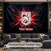 Wall Hanging Tapestry Custom NameIpswich Town Pattern Personalized Printed Fabric Wall Decor