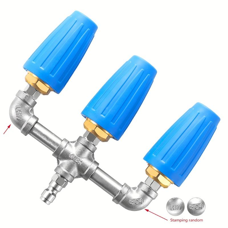 1 PC 4000 PSI Triple Turbo Nozzle Pressure Washer 360° Rotating with 1/4" Quick Connector 2.0 Orifice 3-in-1 Metal Nozzle for