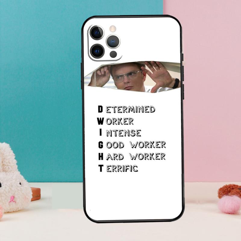 Dwight the Office Jim Makes Phone Case For iPhone 16 15 13 12 11 14 Pro Max 12 13 Mini XR 15 16 Plus 16e Cover Coque