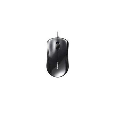 Mysz przewodowa Buffalo BSMLU100BK, laserowa, czarna, 3 przyciski,