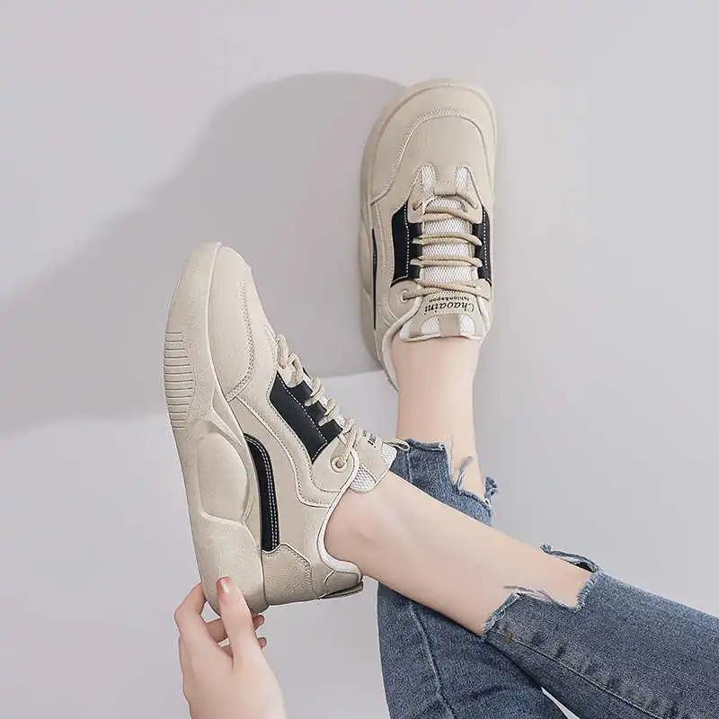 Fashion Legitimate Leather In The Forest Women's Shoes Large Size Chunky Tennis Women's Gym Outdoor Women's Sneakers Sport Shose