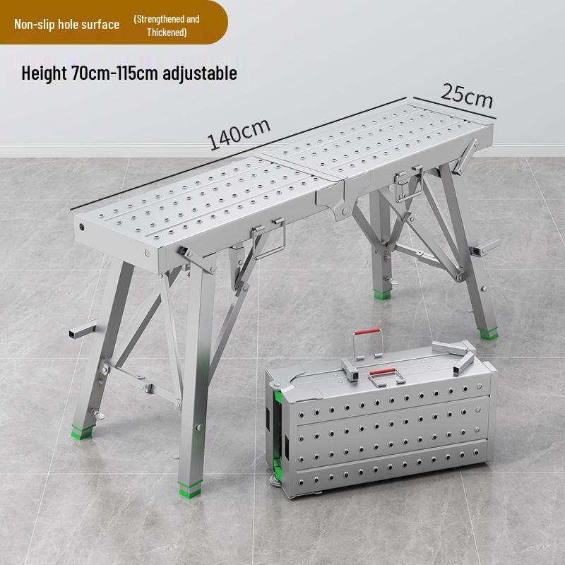 Folding Heightened Trestle Ladder and Putty Scraper for Construction