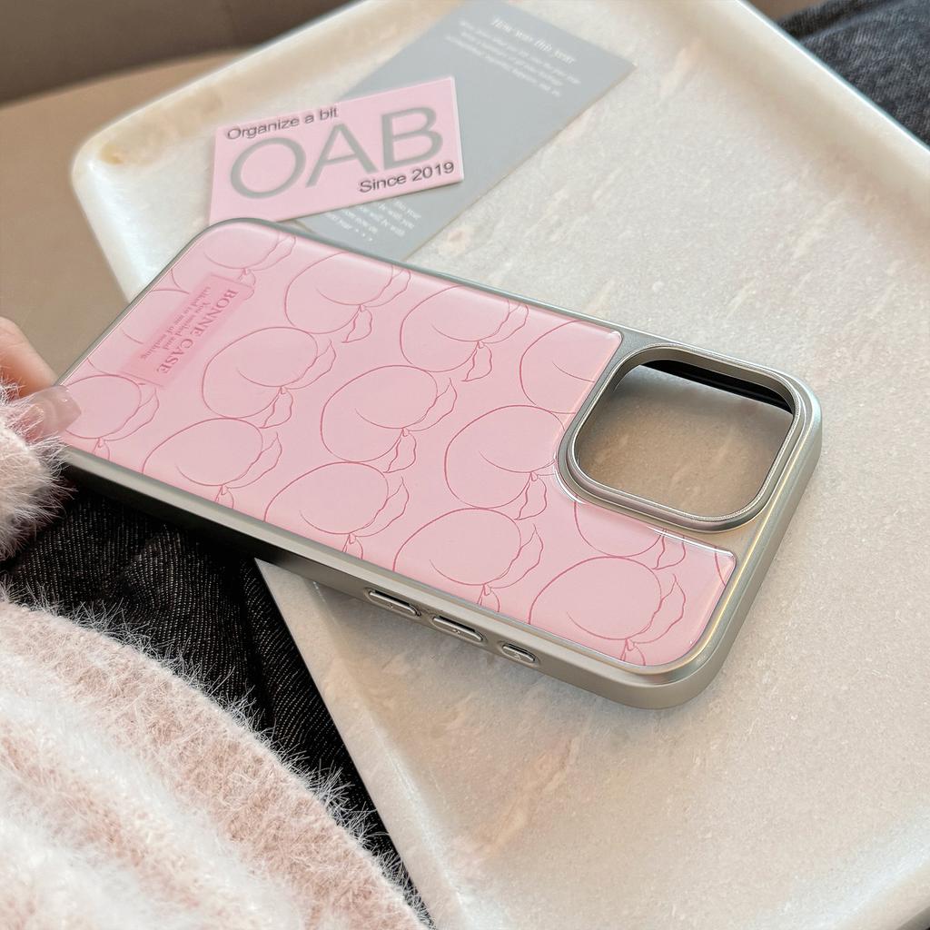 Line Peach with 16 Apple 15pro Max Mobile Phone Case Iphone 14 Drop Glue 13 Huawei 15 Sweet