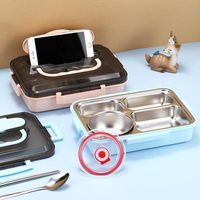 304 Edelstahl Bento Box - Tragbarer, mikrowellengeeigneter Lunchbehälter für Büro, Schule, Camping