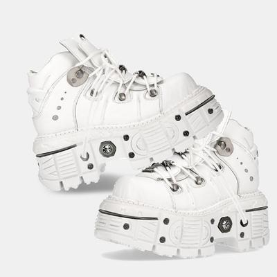 Punk Schuhe mit dicker Sohle 2024 Neu Retro Lässig Plateau Punk Rock High Heels Haken Runde Zehen Damen Schuhe